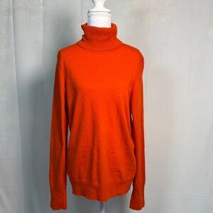 J. Crew Bright Orange Turtleneck Sweater